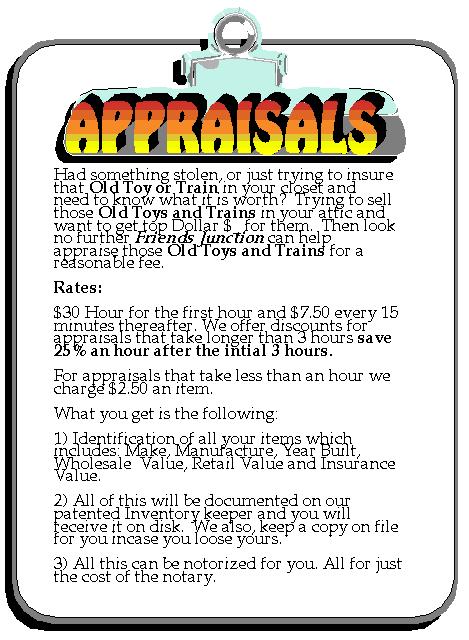 Low Cost Collection Appraisals! E-mail for details.